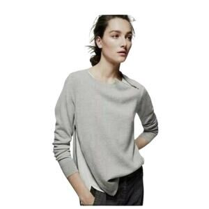 J Crew Merino wool asymmetrical zip sweater Grey Size Medium Minimalistic preppy